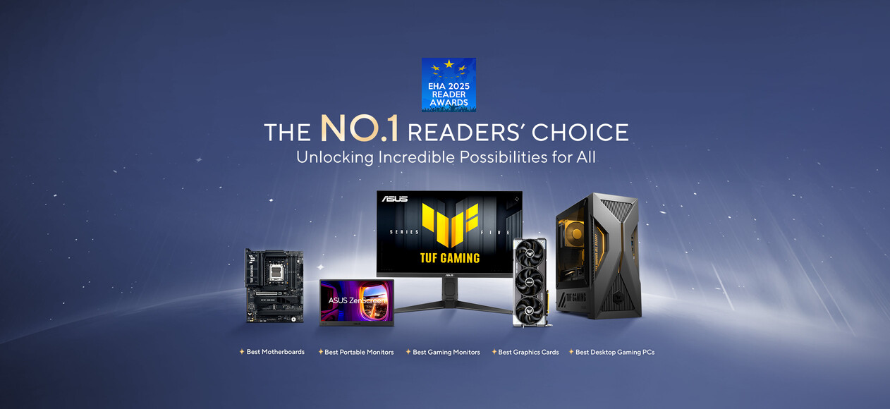 It's EHA Reader Awards 2025 which was voted by 20 million readers from European Hardware Association, and this year, we have 7 product categories been voted as the best, include motherboards, graphics cards, gaming monitors, portable monitors, and gaming PCs.